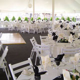 Beautiful tent for outdoor lakeside events.